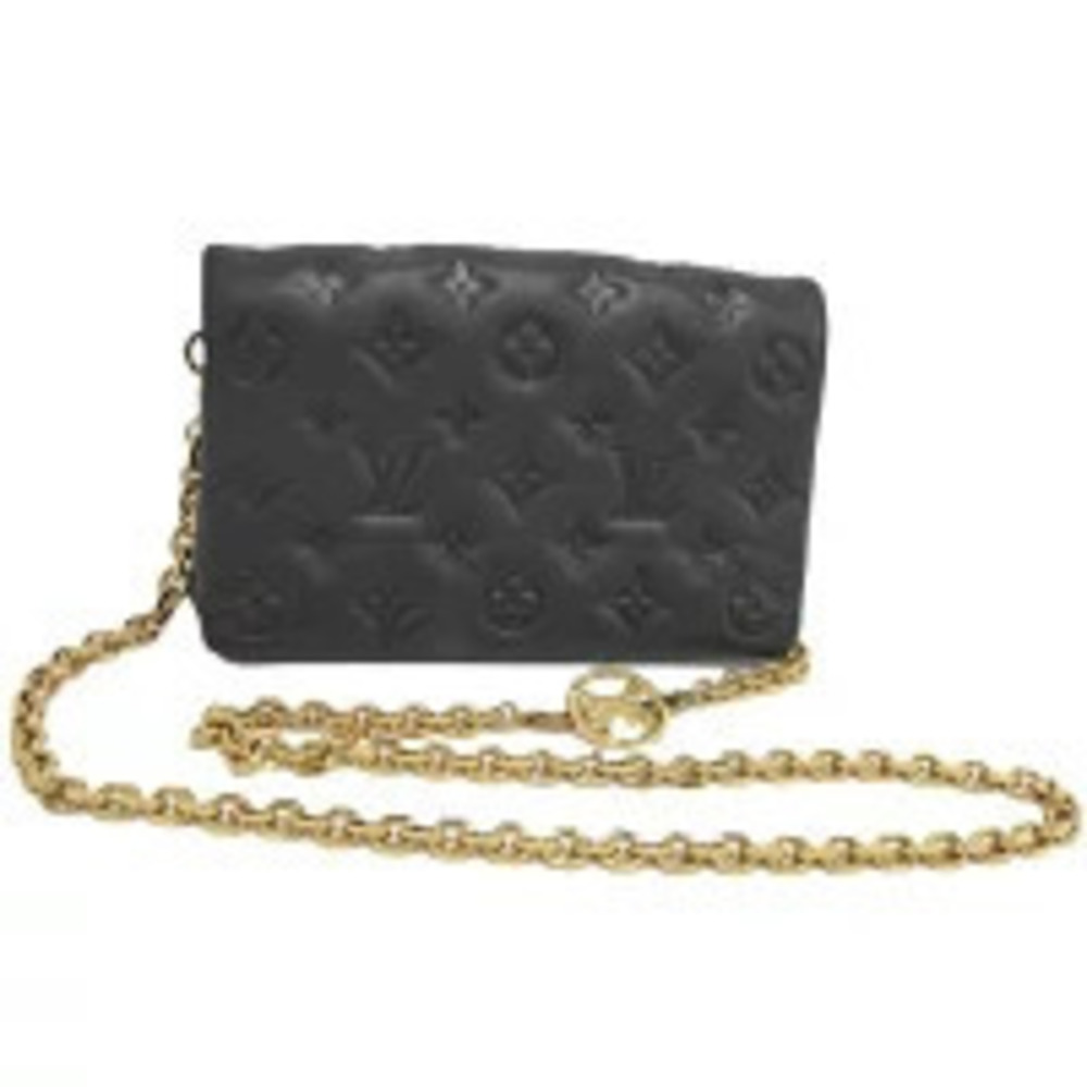 LOUIS VUITTON Pochette Coussin Shoulder Bag Embossed Monogram Lambskin Leather